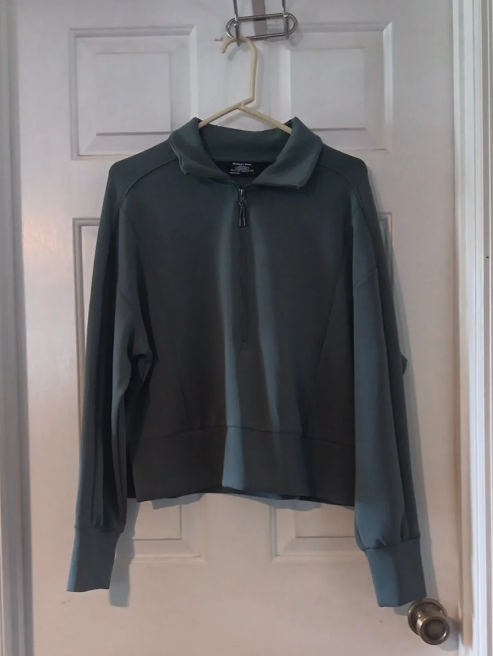 Women's Moss Green Track Jogger Set - Pullover & Wide-Leg Pants